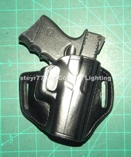 Bianchi 26950 RH Black Leather 2 Slot Belt Holster for Glock 42 No Light / Laser