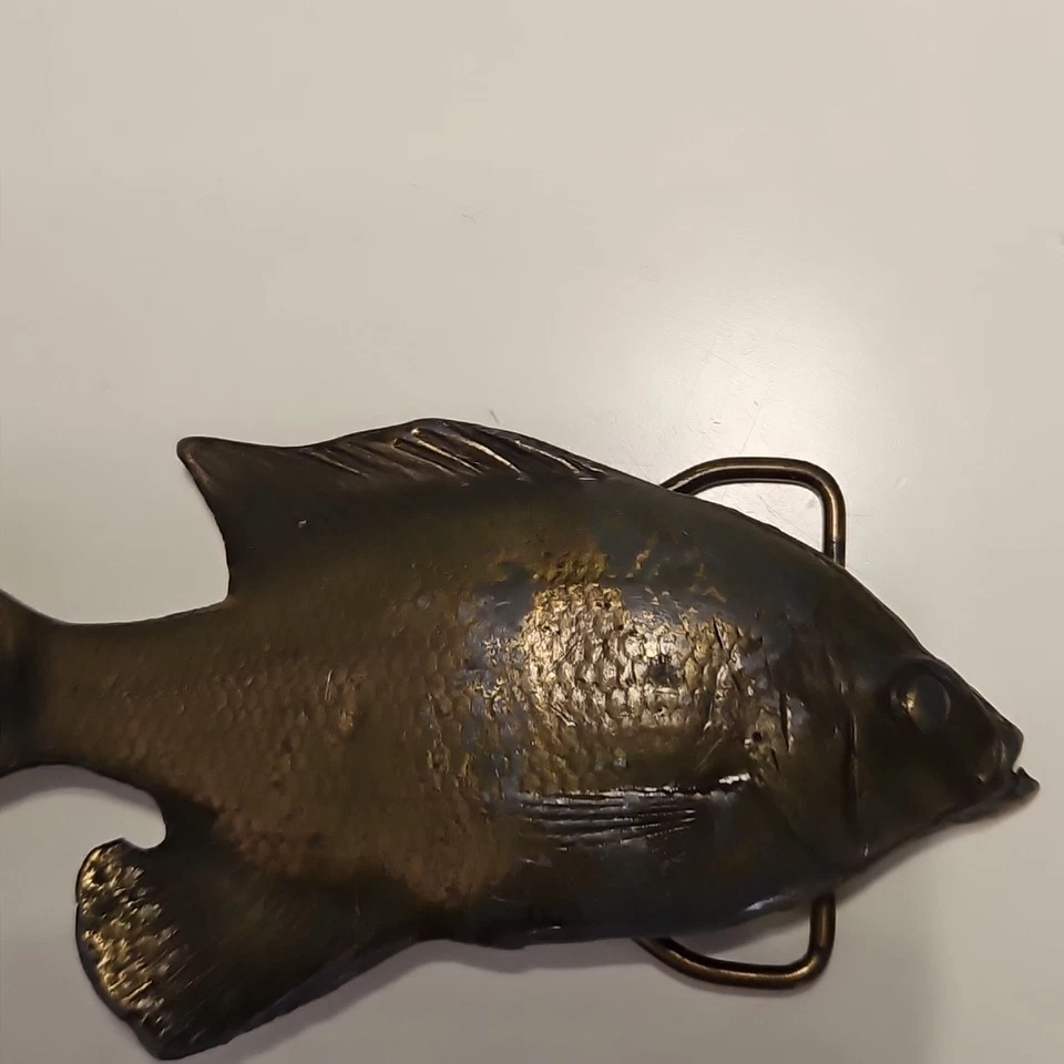 Vintage Bergamot Brass Works Fish Belt Buckle 1976 Darien WI Fishing - Image 3 of 4