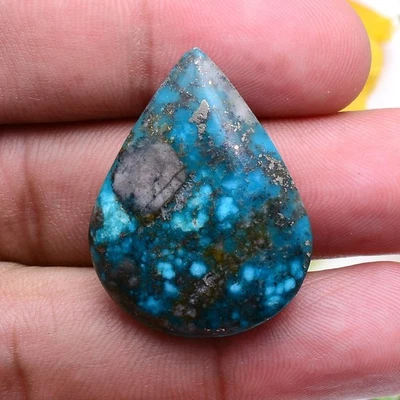 38.30 Cts Natürlich Persisch Türkis Unbehandelt 31mmx24mm Pfirsich Cabochon - Bild 1 von 4