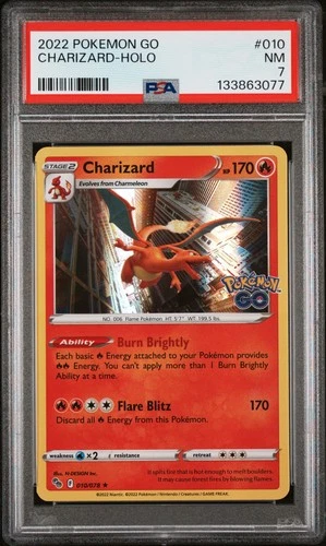 2022 POKEMON GO #010 CHARIZARD-HOLO PSA 7