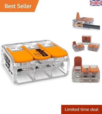 10 Stück Anschlussklemme mit Hebel | 3-adrig | 0,2-4 mm² | klein...