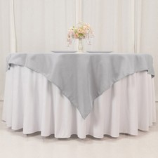 SILVER 54" Premium Quality SQUARE POLYESTER TABLECLOTH Wedding Party Dinner Home