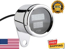 Electronic Tachometer, 2 in 1 Motorcycle LED Digital Voltmeter Tachometer Gauge