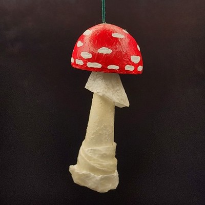 Handcrafted Paper Mache Red And White spotted Hanging Mushroom | eBay