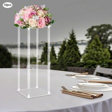 10Pcs Acrylic Clear Rectangular Flower Display Stand for Wedding Decorations New