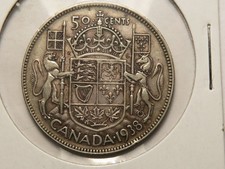 1938 Canada Fifty Cents Grading Fine