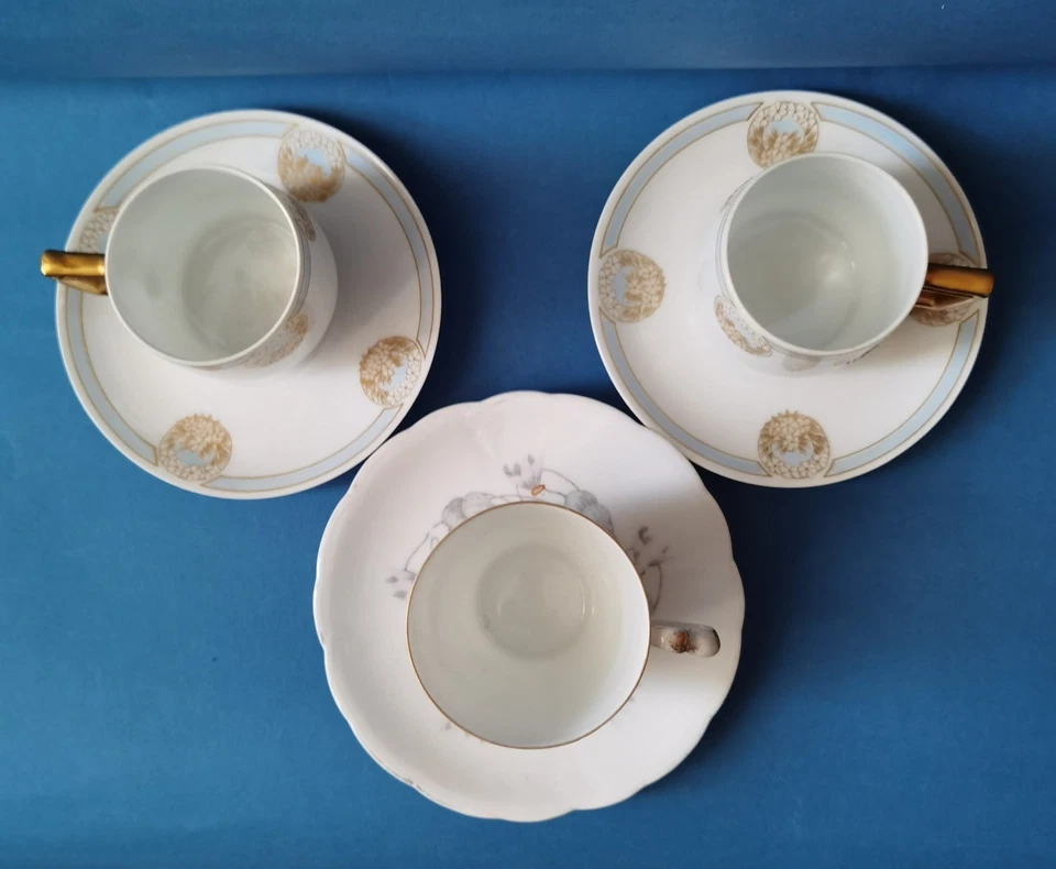 3 Jugendstil Tasse mit UT 1 Rosenthal Iris 2 Krautheim & Adelberg Selb Porzellan - Bild 2 von 4