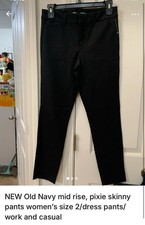 Old Navy Pixie Skinny Mid-Rise Black Flat Fro...