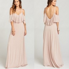 NWT Show Me Your Mumu Renee ruffle maxi dress in dancing Queen wine blush SMALL