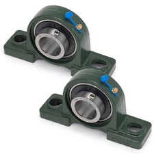 2 Pcs 1-1/4" Bore Pillow Block Mounted Ball Bearings Cast Iron Base UCP207-20