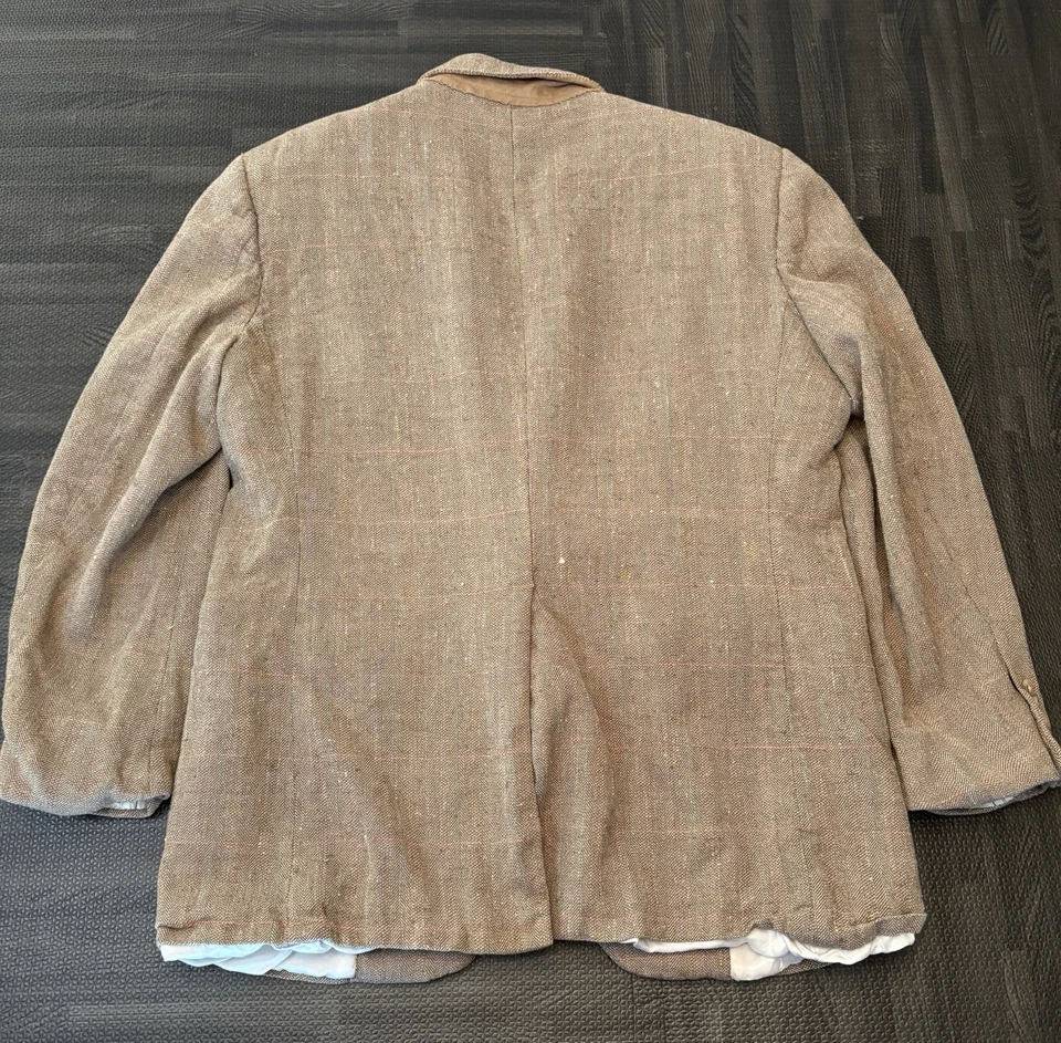 Blazer Vintage Polo Ralph Lauren Masculino de Linho e Algodão Marrom Tamanho 42 Fabricado na Itália - Imagem 2 de 4