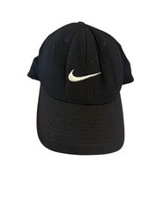 Black Nike Swoosh Tiger Woods Fitted Stretch Hat One Size EUC Flexfit