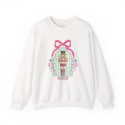 Pink Bow Nutcracker Sweater | Holiday Nutcracker Illustration