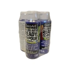 4 Pack Deco Art Fluid Ready-To-Pour Pouring Acrylic Paint 4oz Each-Blue Violet