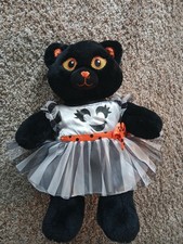 Build A Bear MIDNIGHT SPARKLE BLACK CAT Halloween Plush With Outfit