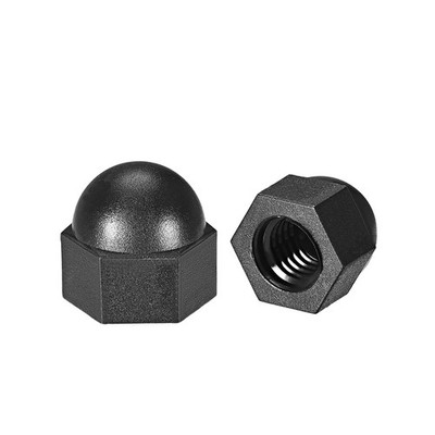 30stk. M8 Hutmutter, Hex Eichel Kuppelmuttern für Schrauben Bolzen Nylon Schwarz