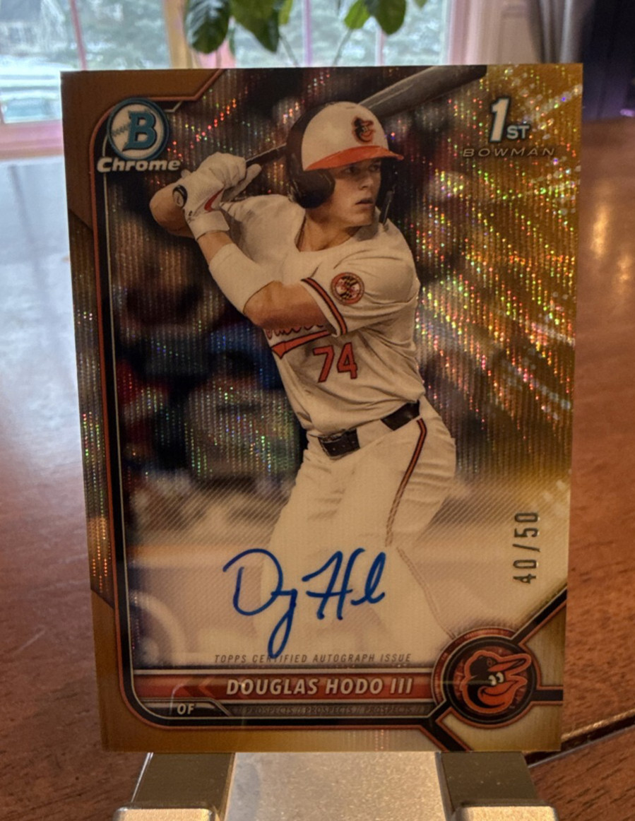 2022 Bowman Draft Chrome Draft Pick Autographs Douglas Hodo CDA-DH Gold Wave /50