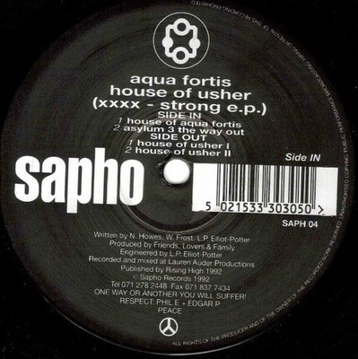 Aqua Fortis - House Of Usher (XXXX - Strong E.P.) (12'', EP)