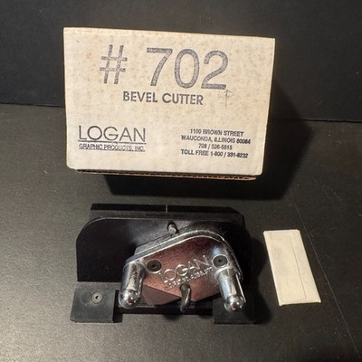 Logan #702 Bevel Cutter Mat Cutting Tool with Original Box and Blade