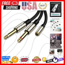3.5mm to Dual 1/4 Inch Audio Splitter Cable, Gold Plated 1/8" TRS Female to D...