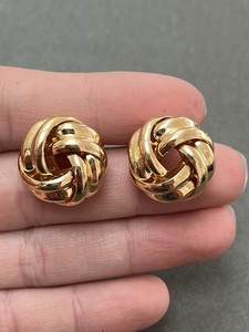Authentic Vintage Gold Plated Knot Earrings
