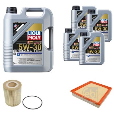 FEBI Inspektionspaket 9L LIQUI MOLY SPECIAL TEC F 5W-30 für Jaguar XF X260 3.0