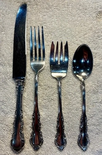 Vintage Georgian Rose- Reed & Barton Sterling 4 piece Dinner Setting
