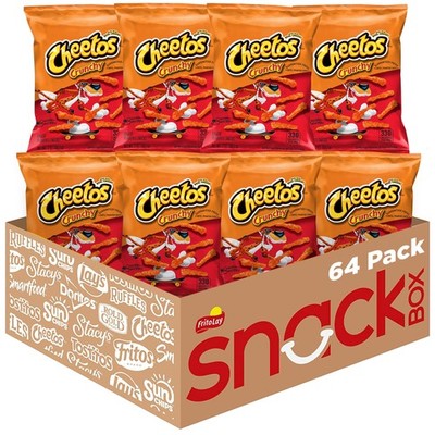 Crunchy Cheese Snacks, 2 Ounce Bags, Bulk Pack of 64 for Parties or Events