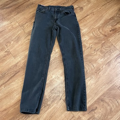 Levis Straus Jeans Men 32X34 Original Straight Leg Black Denim Stretch Zip Fly