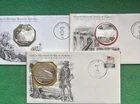 Lot of 3 1972 Franklin Mint Great Historic Sites Proof Silver Medal .925 Silver