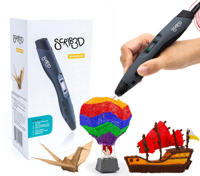 Advanced 3D Printing Pen with 20 Feet of Filament, Stencil Book, and Project Gui