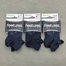 Feetures 3 Pairs Women's Elite Athletic Ultra Light No Show Socks Size Med black