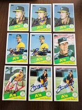 Signed 1985 Topps Lot of 23 Cards — Oakland Athletics