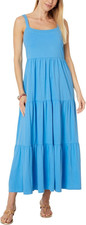 Lilly Pulitzer Miri Swing Midi Maxi Dress Sleeveless Tiered Cotton Blue S 287871