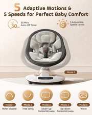 Infants Baby Swing 5 Speeds 3D-Motion Baby Swings Music Remote Bluetooth Timer