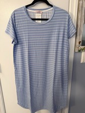 NEW FRESH PRODUCE Bayside Blue KYLIE Striped Tee Dress - Size Large