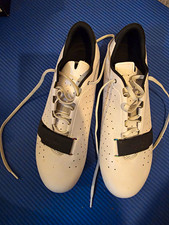 Rapha Classic Road Cycling Shoes Leather Lace-Up Adjustable Strap White/Black