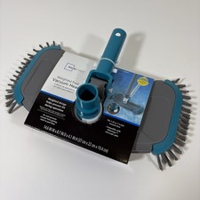 Mainstays Pool Vacuum Head Weighted w/ Brushes Fits 1.25 1.5 Hose Blue