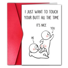 Funny Butt Valentines Day Card for Husband, Cute Valentines Day Gift for Boyf...