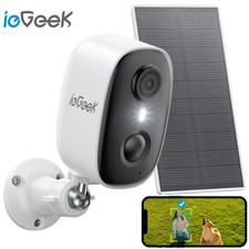 ieGeek Outdoor Solar Security Camera Wireless WiFi Home Battery CCTV System,IP65
