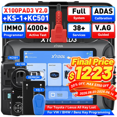 XTOOL X100 PAD3 V2.0 + KS-1 + KC501 Key Programmer Auto Diagnostic Tool Scanner