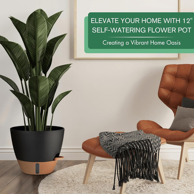 12/10/8 Inch Self Watering Pots for Indoor Plants Plastic Large Plant Pot  for Ou | eBay