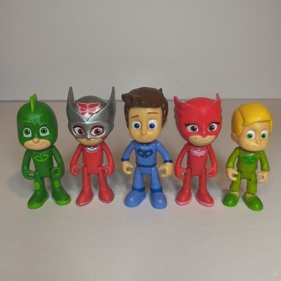 Lot Of 5 PJ Masks Mini Figurines 3'' Frog Box Just Play Owlette Hello Disney Jr