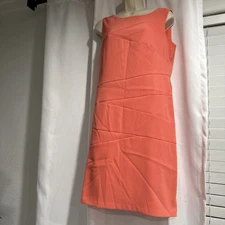 AB Studio Women’s Sleeveless Sheath Career Dress Orange Size 8