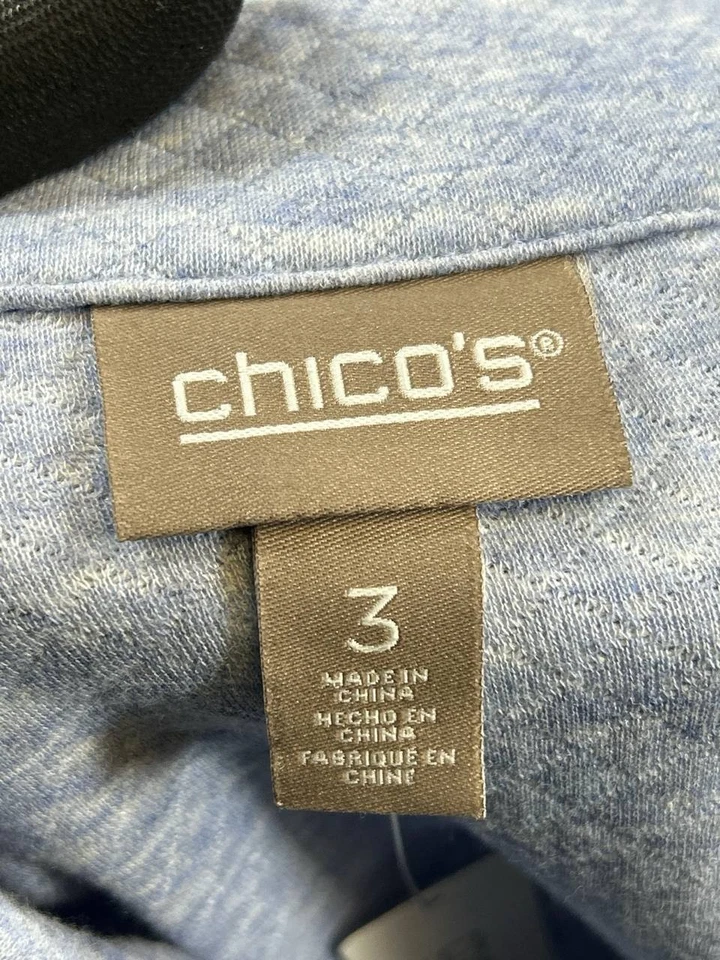 Chico's Jacket Womens 3 Large Blue Full Zip New - Image 3 of 4