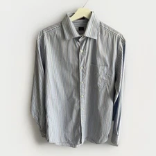 Paul Smith London Shirt L Stripe Cotton Made in Italy Classic Fit Smart