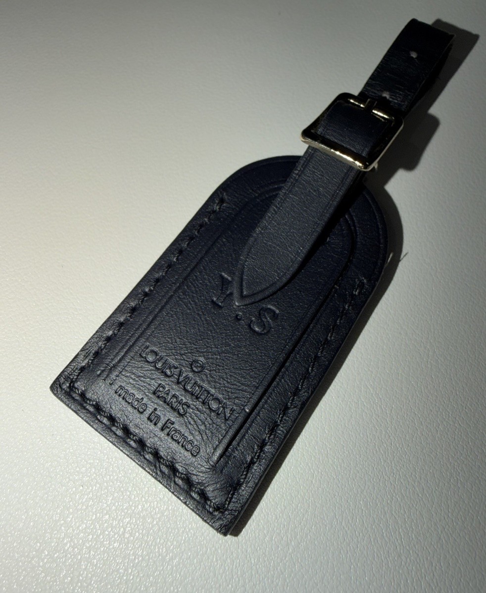 Louis Vuitton Black Leather Tag w/ Y S Initials Small Goldtone | eBay