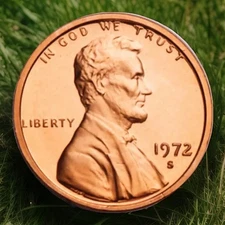 1972-S US Lincoln Memorial Cent RED BU From Original Roll FAST SHIPPING