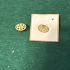 2 AAA American Automobile Association Lapel Pin Tie Tac Gold Toned Screw Back — photo 1