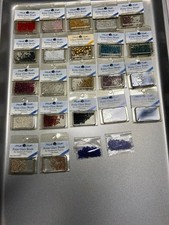 Lot of 24 Pks 1993 Vtg Mill Hill Glass Seed Beads  Pebble Beads NEW L13